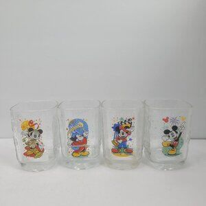 McDonalds Year 2000 Walt Disney World Celebration Collectible Glass Set Of 4